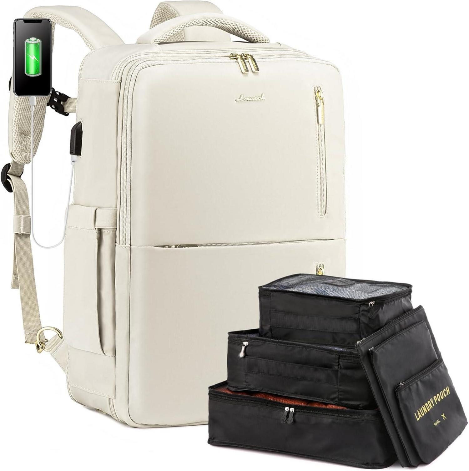 Reiserucksack Großer Damen Rucksack mit Schuhfach & Laptopfach, 17