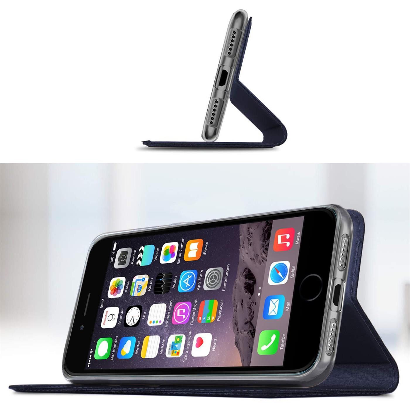 CoolGadget Handyhülle Magnet Case Handy Tasche für iPhone 7 / 8 / SE 2 / SE 3 4,7 Zoll, Hülle Klapphülle Ultra Slim Cover für iPhone SE 2020 2022 Schutzhülle – Bild 5 von 5