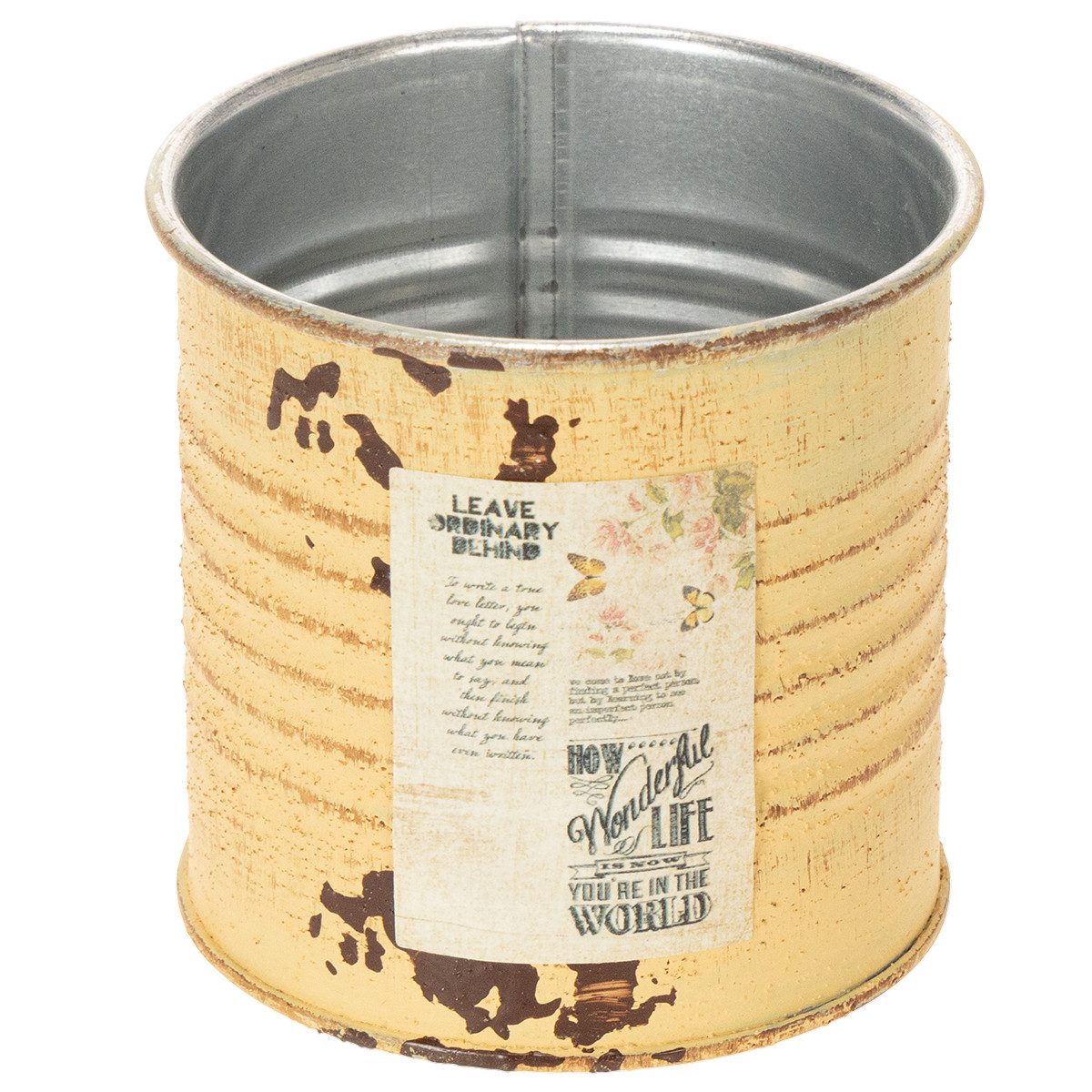 Viana Übertopf Deko-Dose aus Metall im Vintage-Look für DIY und Kräuter