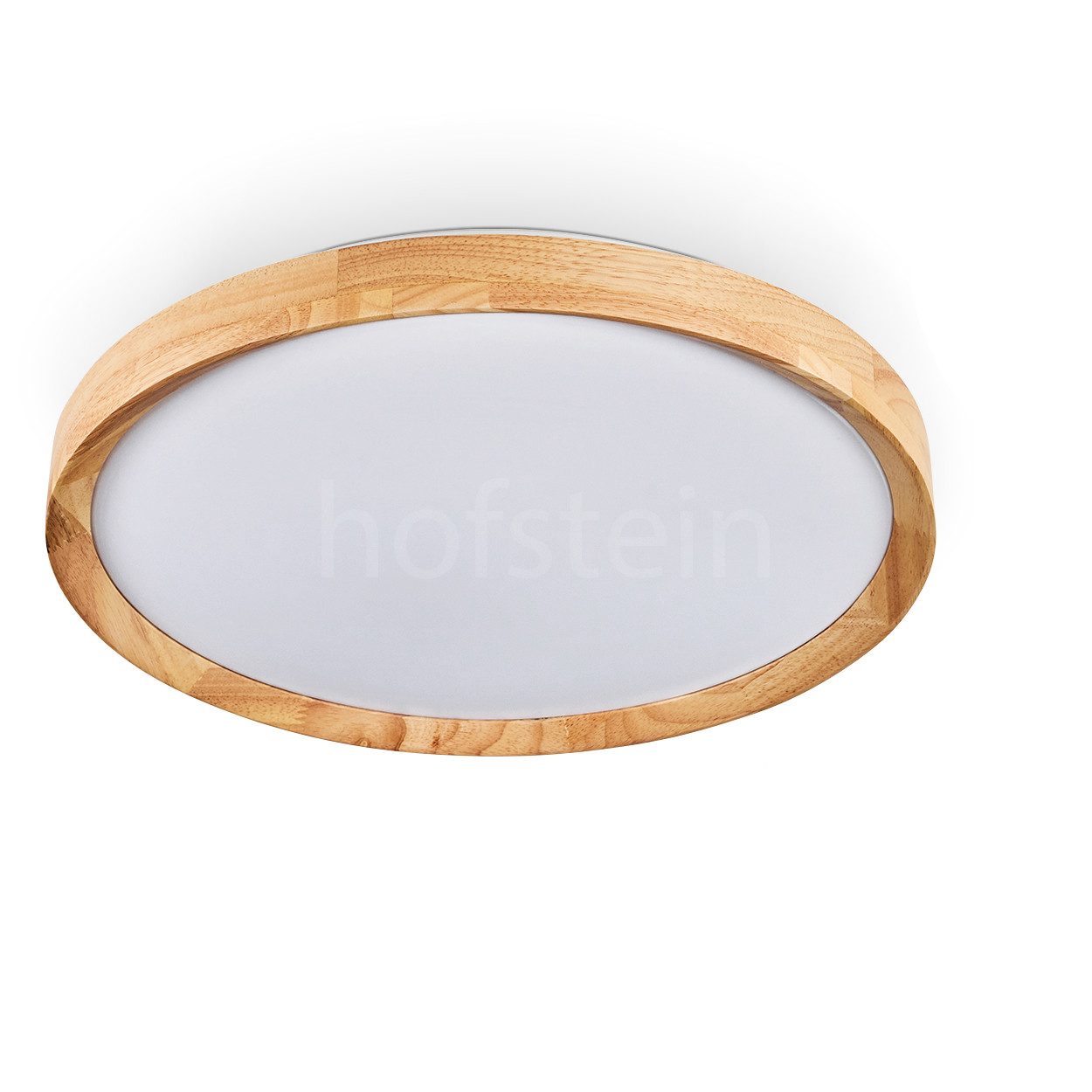 hofstein Deckenleuchte dimmbare Deckenlampe a. Metall/Holz/Kunststoff in Weiß/Natur (40 cm), LED wechselbar, 3000-6000 Kelvin, LED 2500 Lumen, 3000-6000 Kelvin, dimmbar mit Fernbedienung