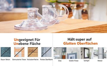 Quntis Handtuchhaken Saugnapf Haken, (6-St., 6), Fenster Glas Bad Küche