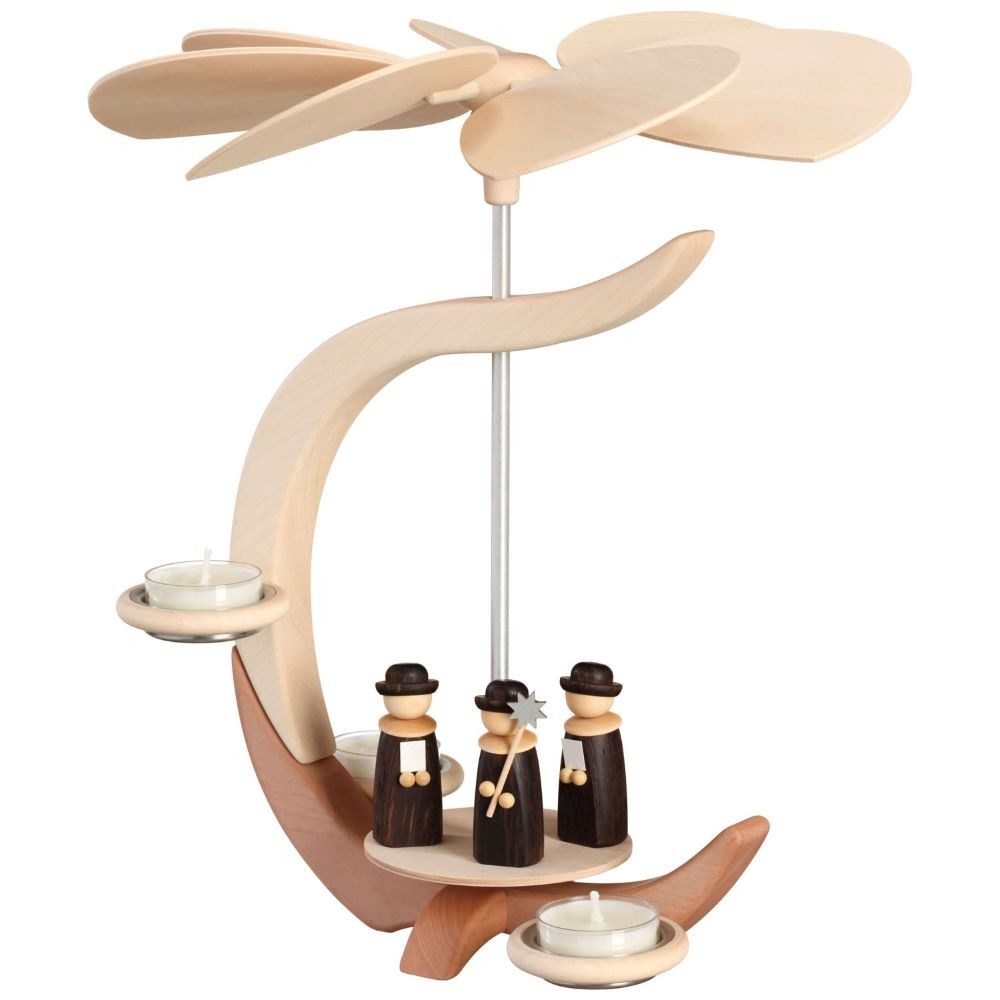 Seiffener Volkskunst Weihnachtspyramide Pyramide C-Form Weihnachtssänger, Größe 30 cm, aus dem Erzgebirge