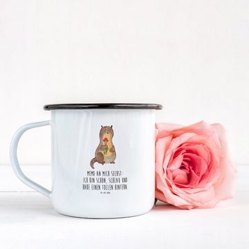 Mr. & Mrs. Panda Dekobecher Otter Blumenstrauß - Weiß - Geschenk, Seeotter, Metall-Tasse, süß, Fi (1 St), Bruchsicher & robust