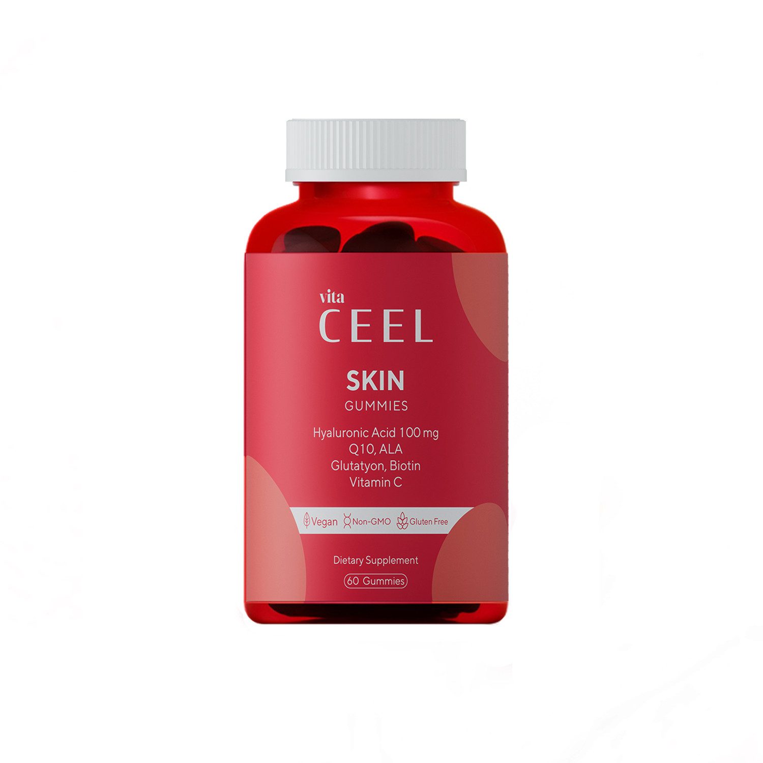 VİTA CEEL SKIN Vitamine – Kaubare Gummies für tägliche Beauty-Routine, Vegane Kapseln, 240 g