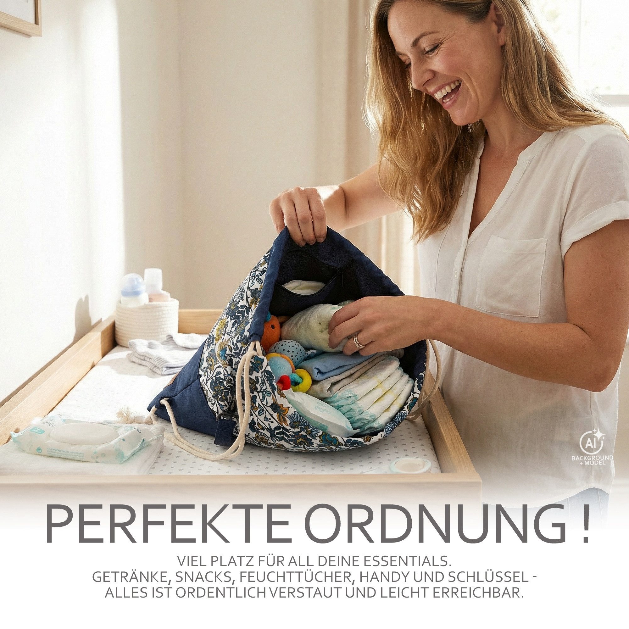 BambiniWelt by Rafael K. Wickeltasche Wickeltasche BEUTEL für Kinderwagen Buggy Babytasche