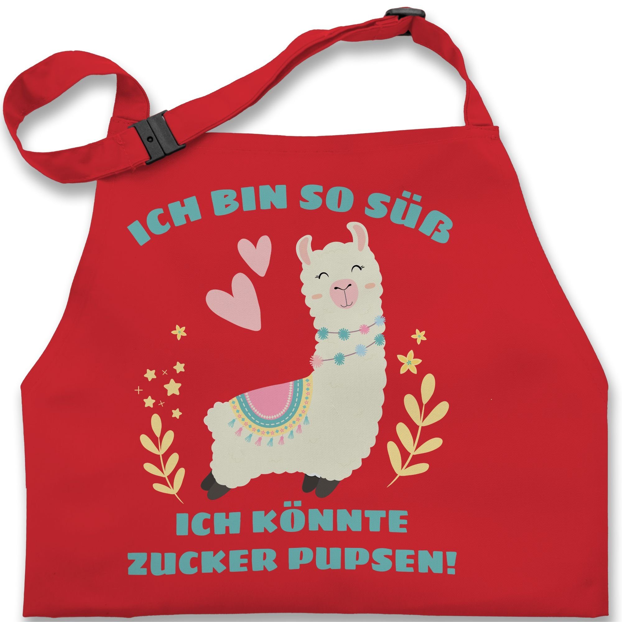 Shirtracer Kochschürze Lama Ich bin so süß ich könnte Zucker Pupsen, (1-tlg), Kinder Lustige Witzige Schürze