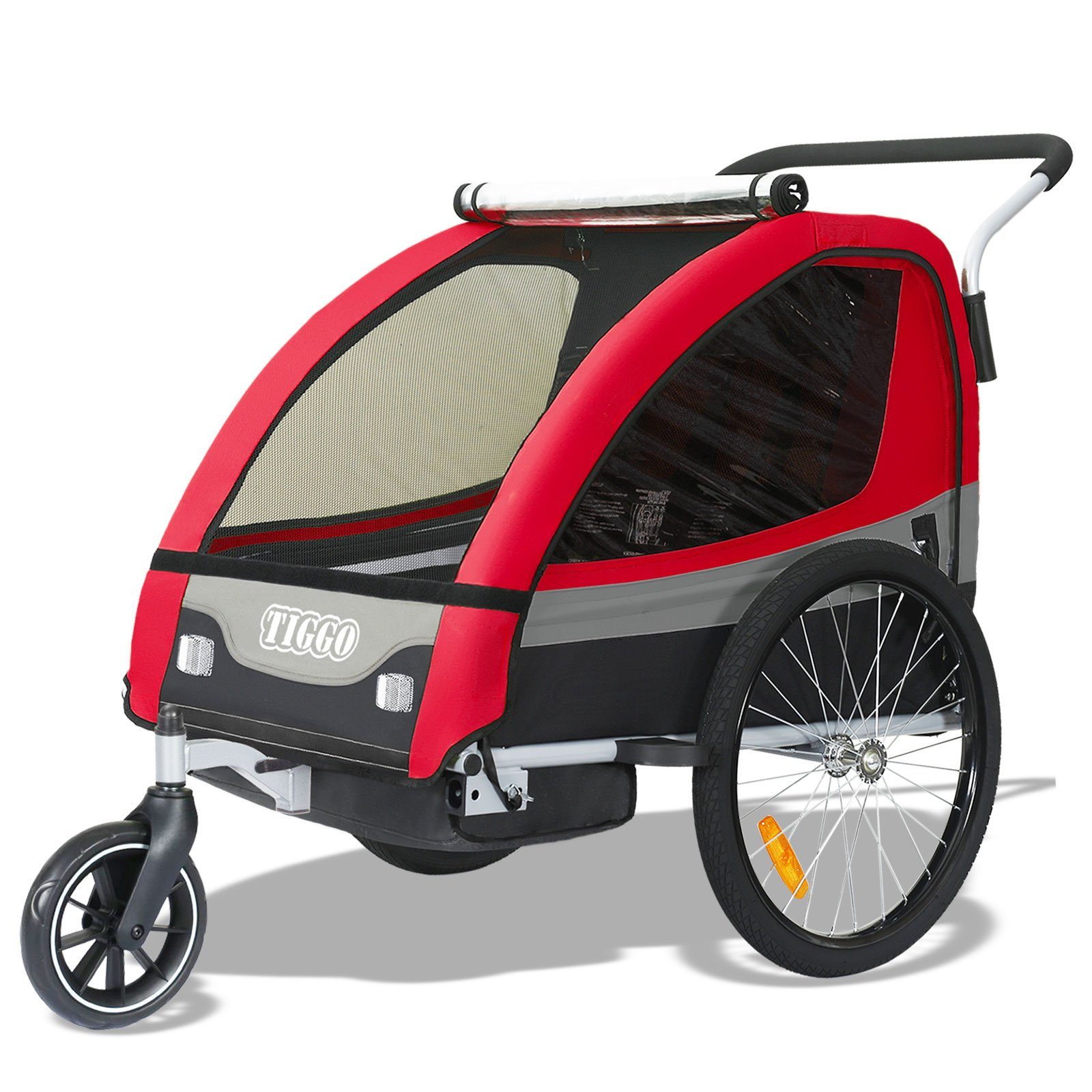 TIGGO Fahrradkinderanhänger Kinderanhänger Kinderfahrradanhänger Fahrradanhänger Anhänger, 5-Punkt Sicherheitsgurt