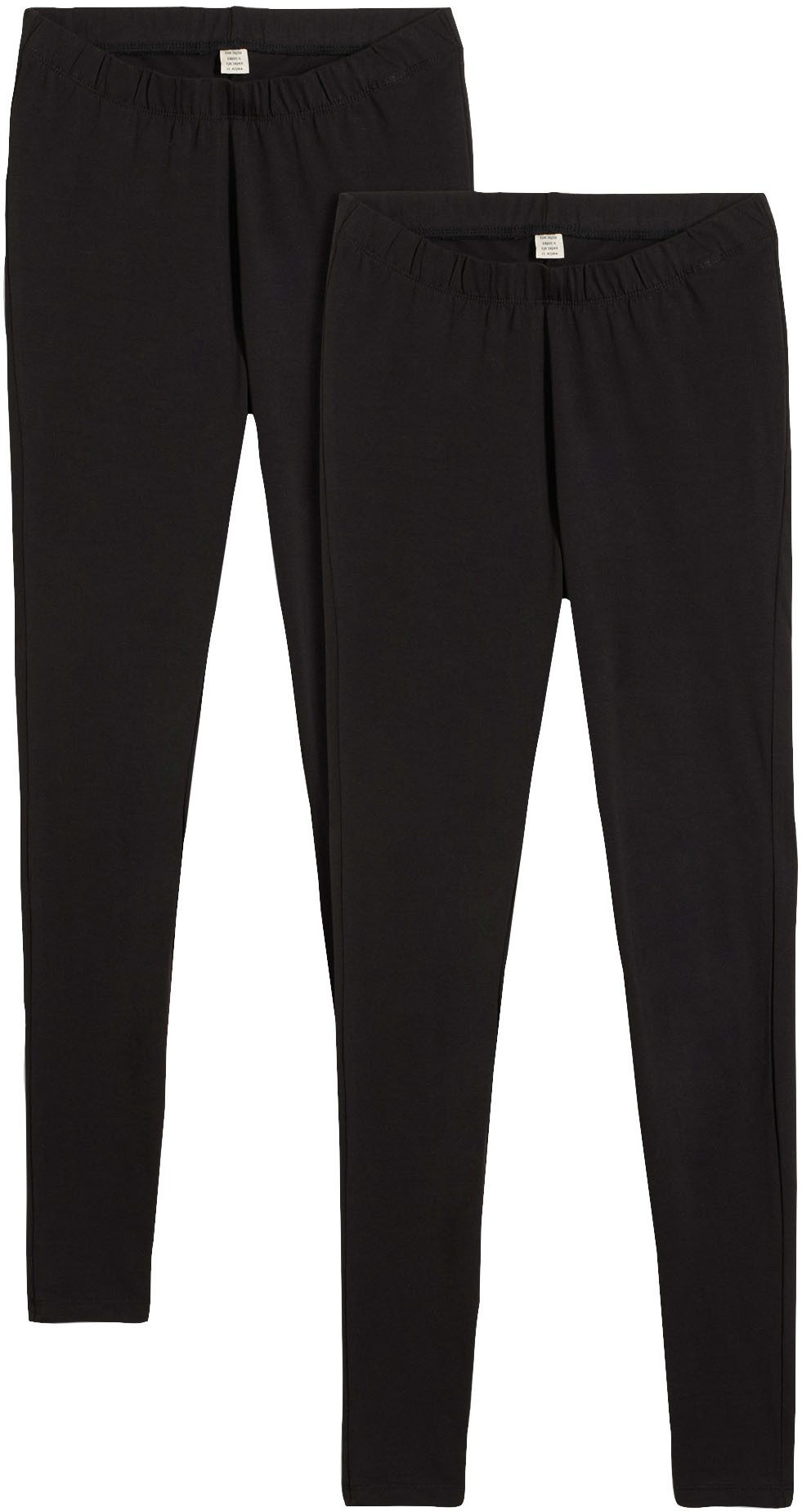 bonprix Leggings (Packung, 2-tlg) aus Baumwolle und Elasthan, schmale Passform, mit Elastikbund