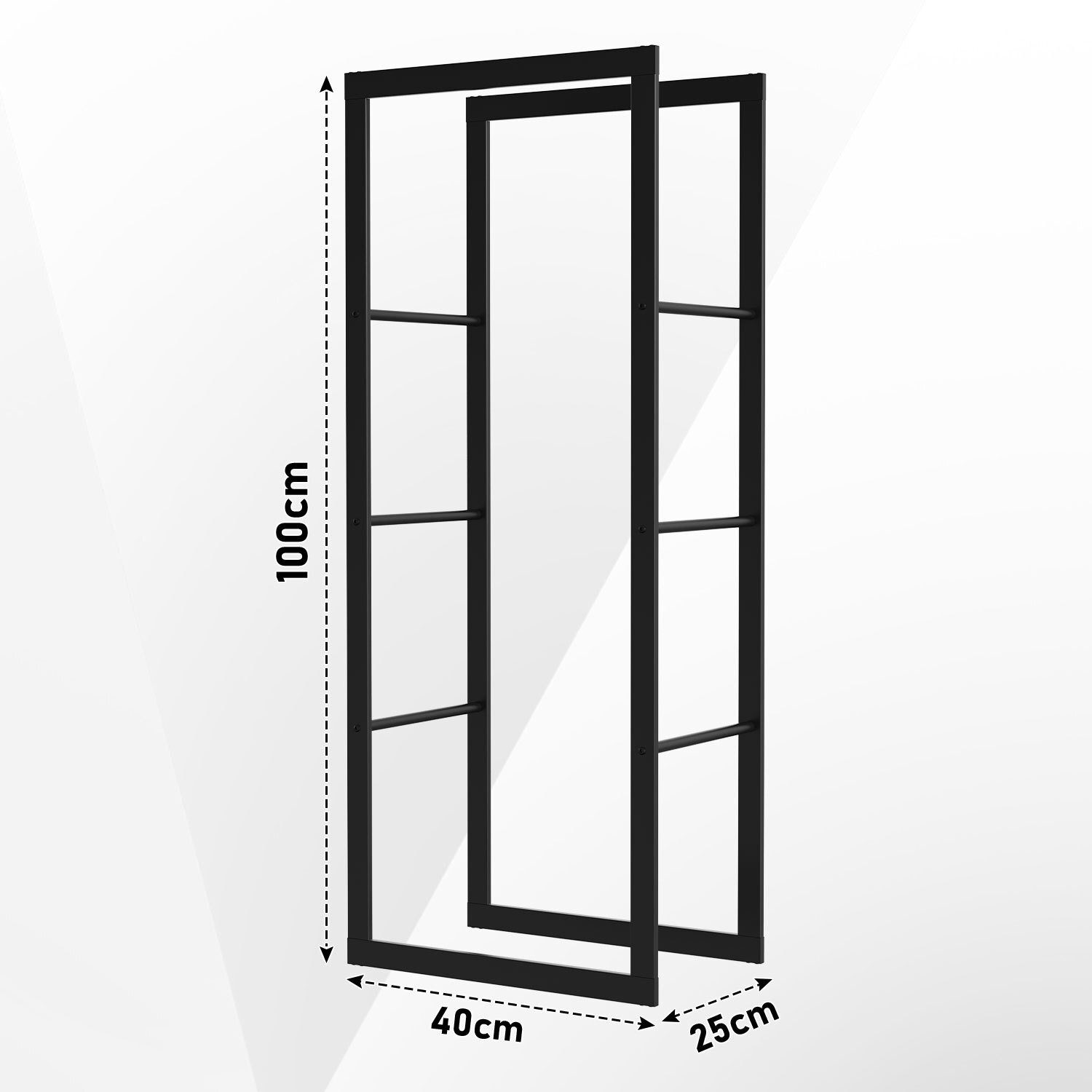 Clanmacy Kaminholzregal Brennholzregal für innen/außen 40x25x100 cm Metall günstig online kaufen