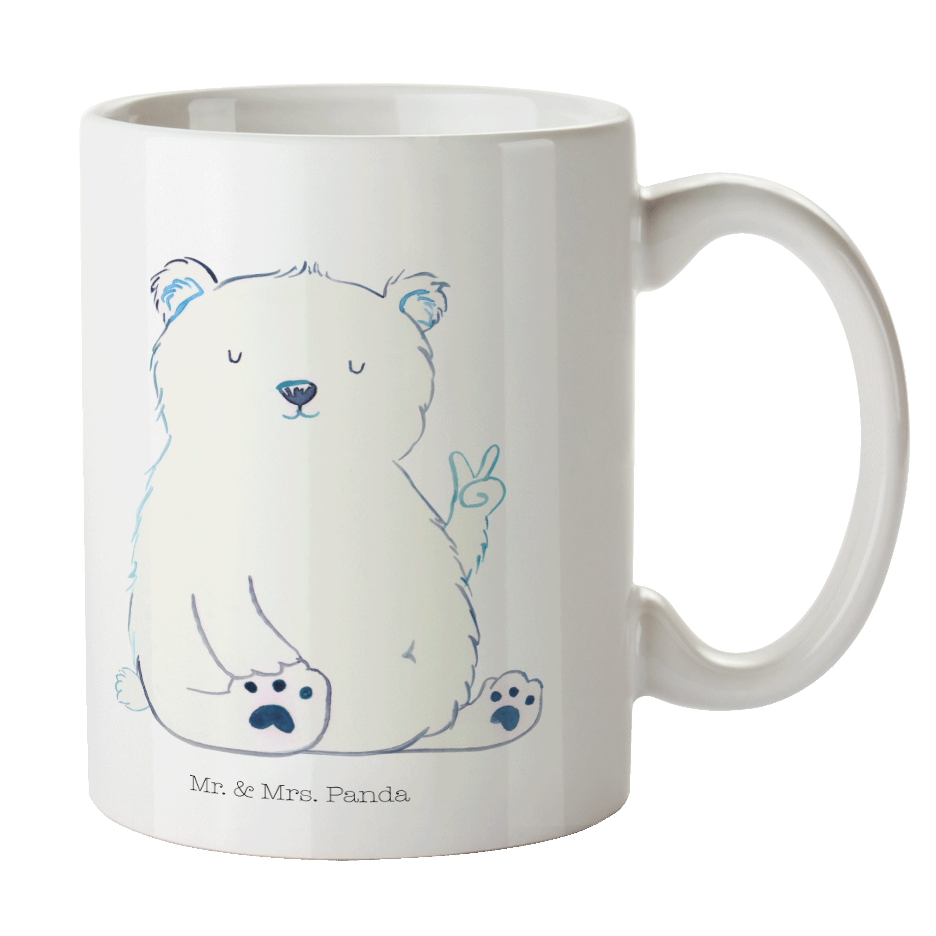 Mr. & Mrs. Panda Tasse Eisbär Faul - Weiß - Geschenk, Tasse, Porzellantasse, Teddy, Kaffeeta, Keramik | Tassen
