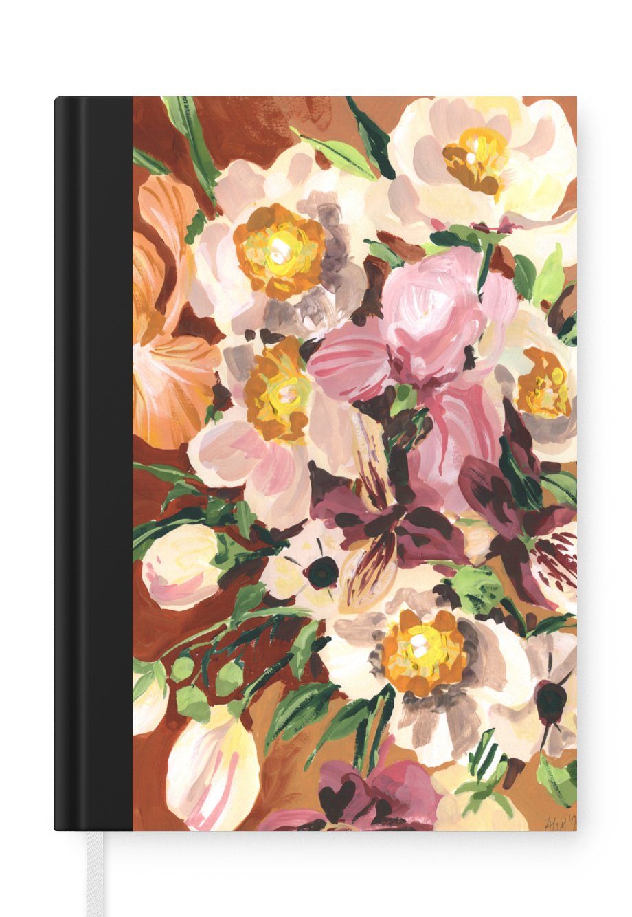 MuchoWow Notizbuch Blumen - Pflanzen - Orchidee - Kunst, Journal, Merkzettel, Tagebuch, Notizheft, A5, 98 Seiten, Haushaltsbuch