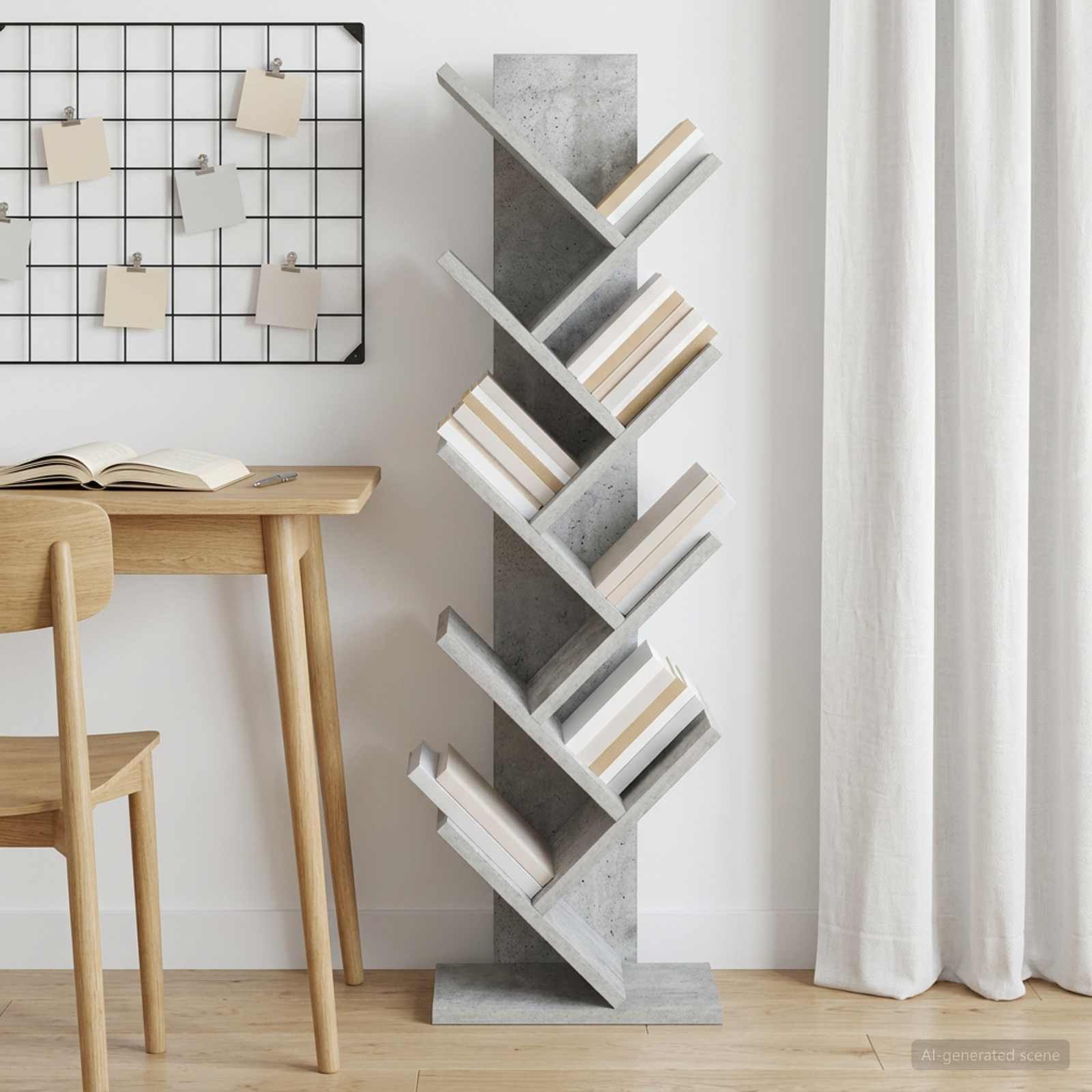 vidaXL Bücherregal Baumbücherregal 6-Stufig 30 x 18 x 100 cm Holzwerkstoff, 1-tlg.