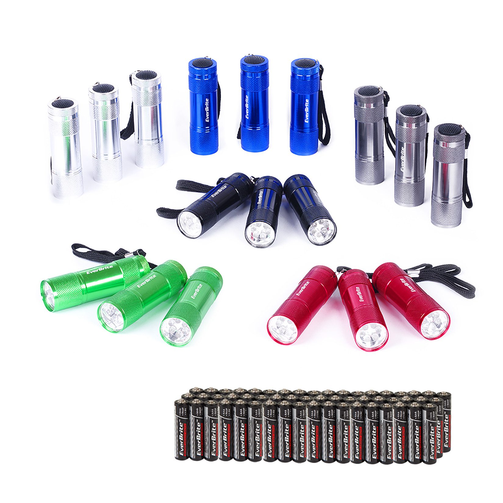 LED Taschenlampe Set, mini kleine Kinder Taschenlampe mit Lanyard und 54 AAA Batterien