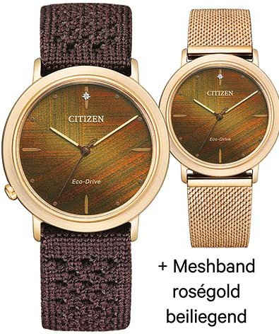Citizen Solaruhr EM1003-48X, (Set, 2-tlg., mit Wechselband), Armbanduhr, Damenuhr