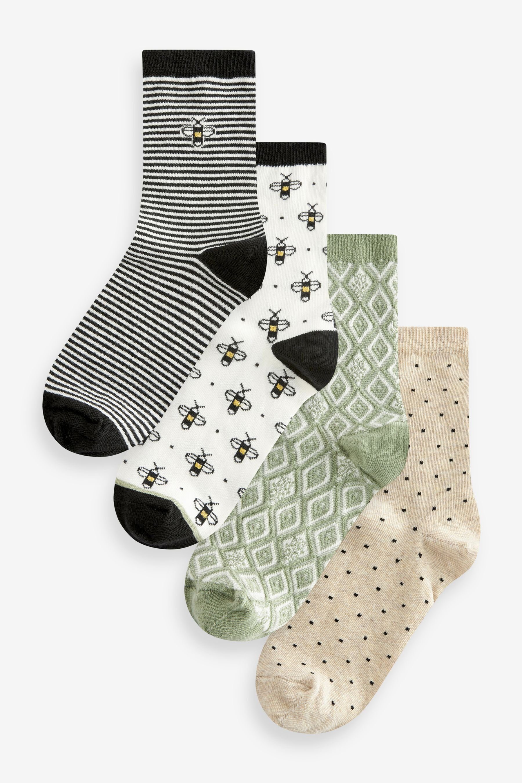 Next Kurzsocken Knöchelhohe Socken, 4er-Pack (1-Paar), Mode mit Style für  die ganze Familie *