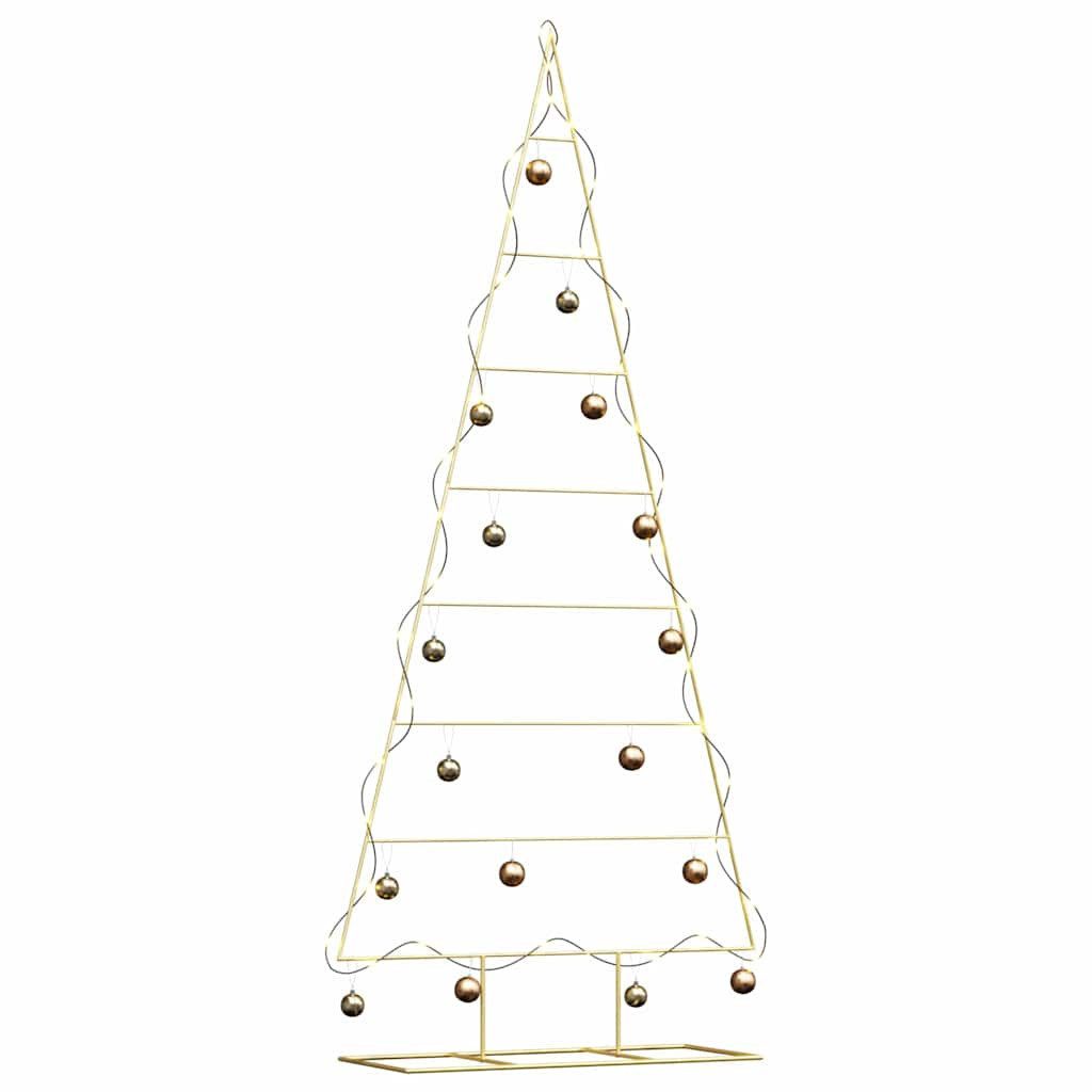 vidaXL Künstlicher Weihnachtsbaum Metall Weihnachtsbaum Gold 211 cm Pulverbeschichteter Stahl