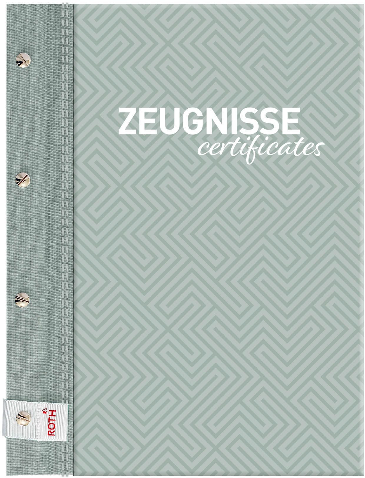 Roth Ideen Vokabelheft Zeugnismappe Pattern mit Buchschrauben -Dusty Mint- mintgrün