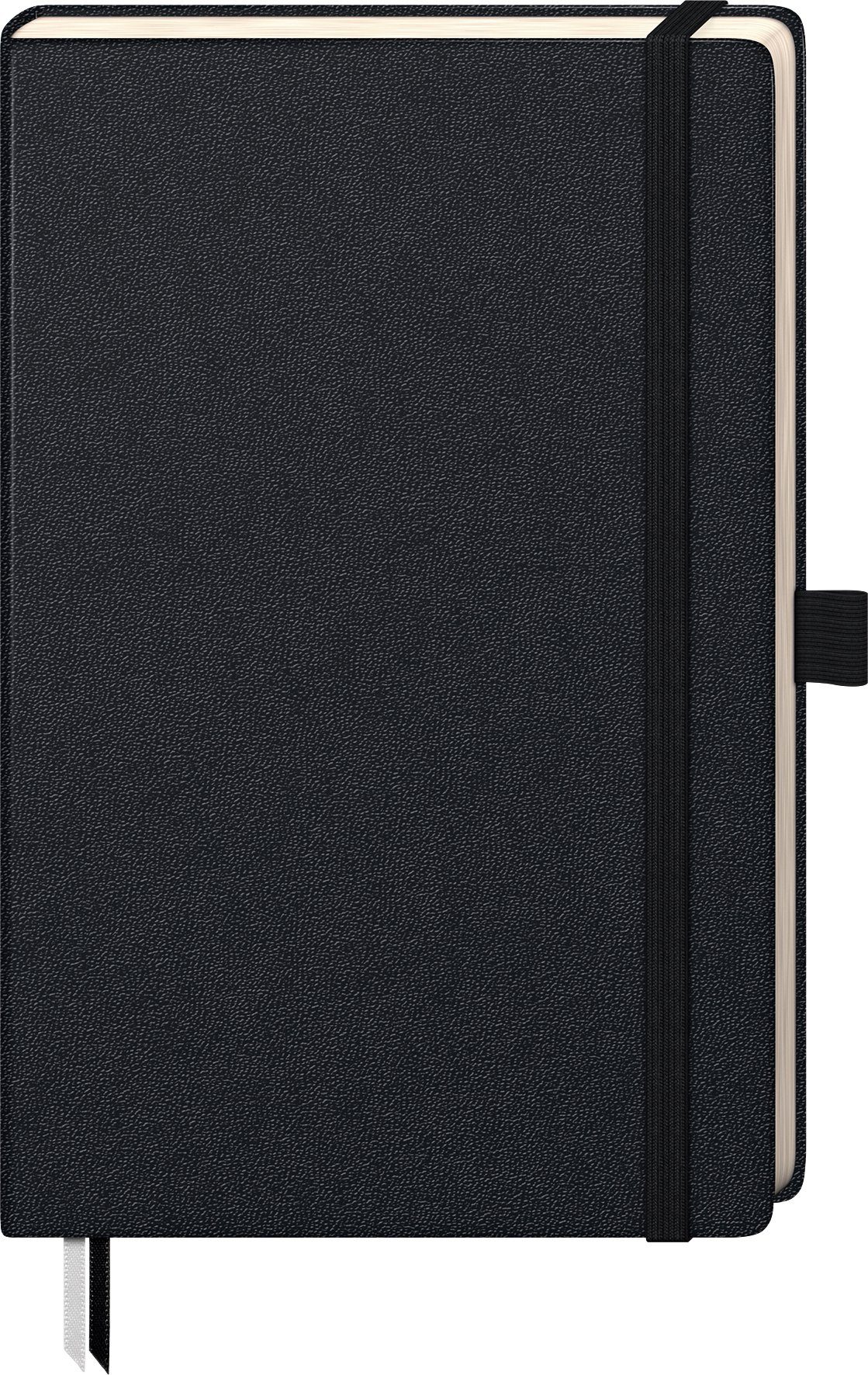 BRUNNEN Formularblock KOMPAGNON ca. DIN A5 punktraster schwarz Hardcover 192 davon 16 zum He