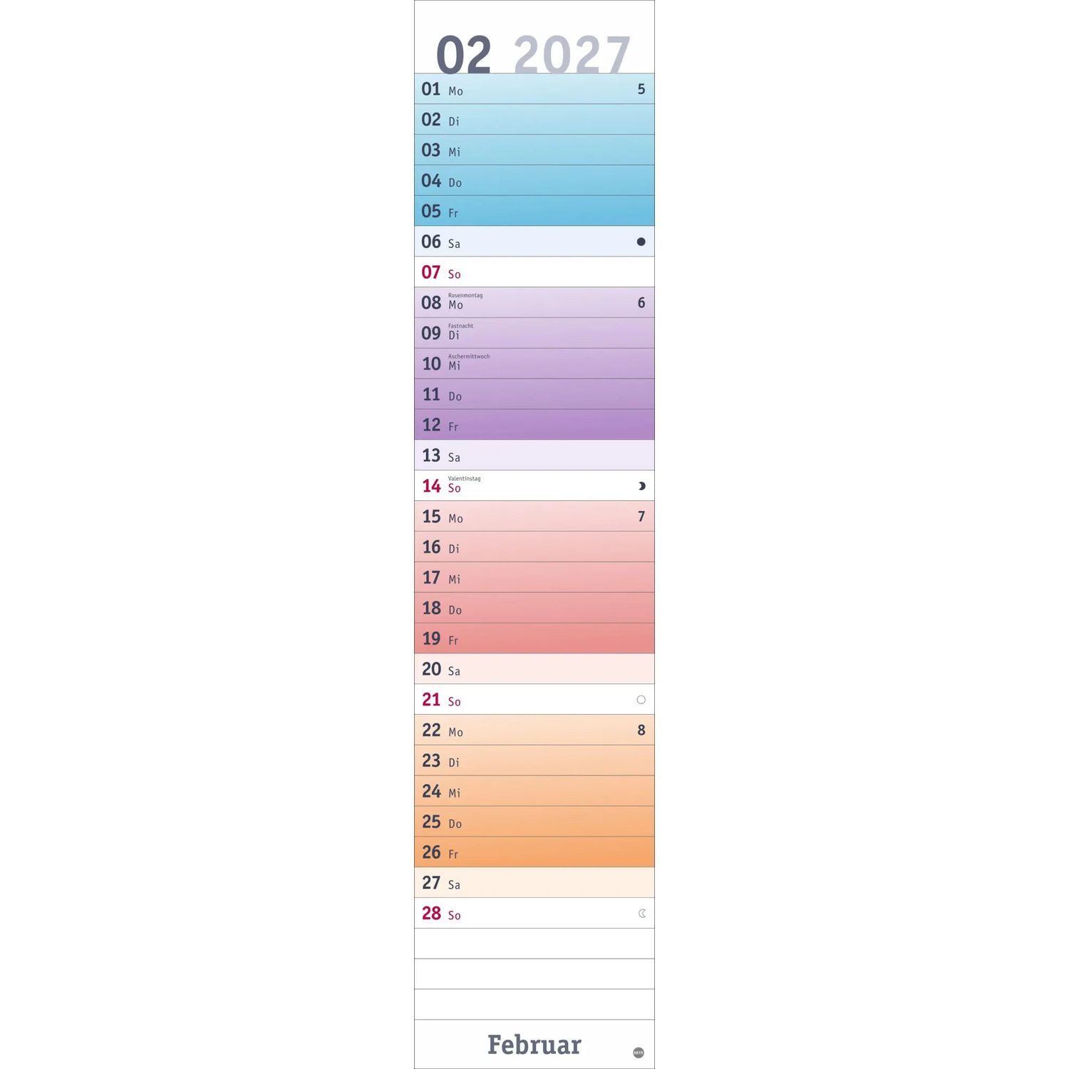 HEYE Wandkalender Bunte Wochen Langplaner 2027
