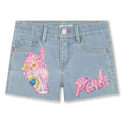 Billieblush Jeansshorts Billieblush coole Jeans Shorts blau mit pinken Pailletten Eisbecher