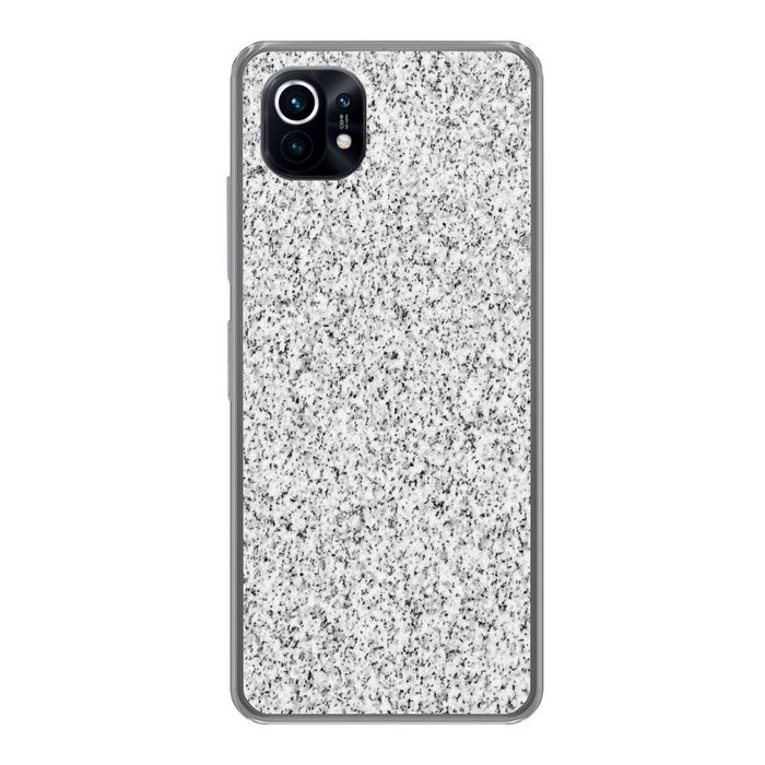 MuchoWow Handyhülle Granit - Schwarz - Weiß - Gemustert - Grau Phone Case Handyhülle Xiaomi Mi 11 Silikon Schutzhülle