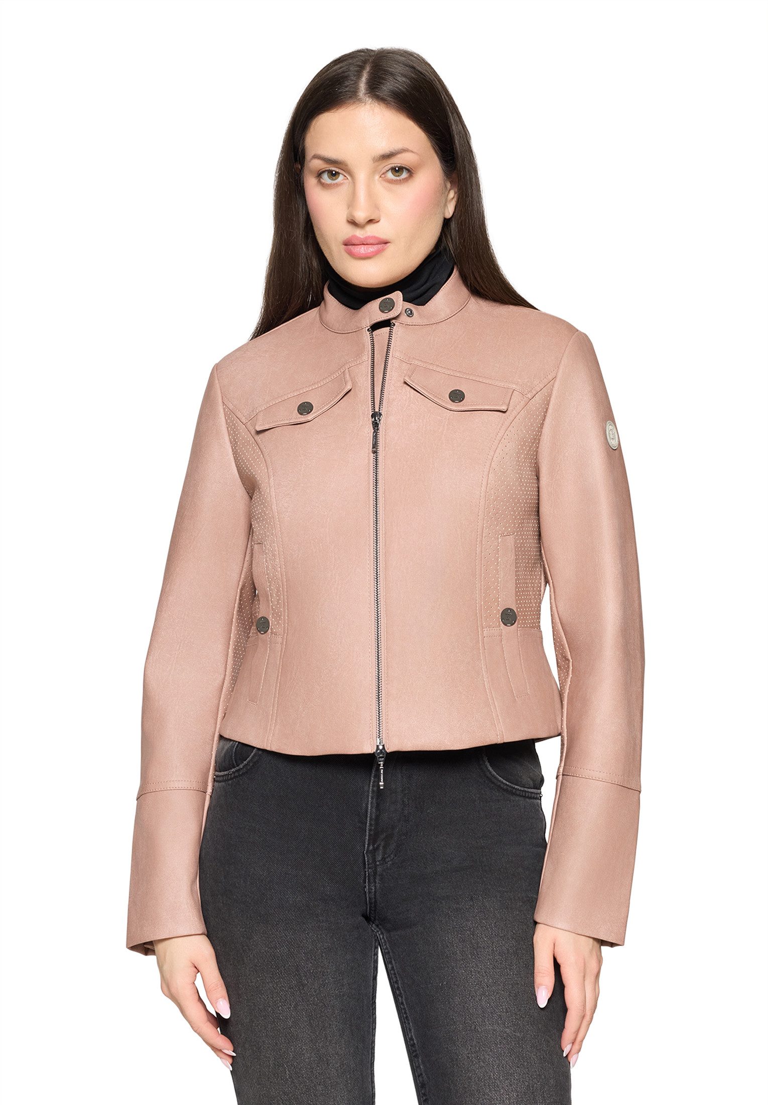 Amber & June Canvasjacke Damen mit Stehkragen