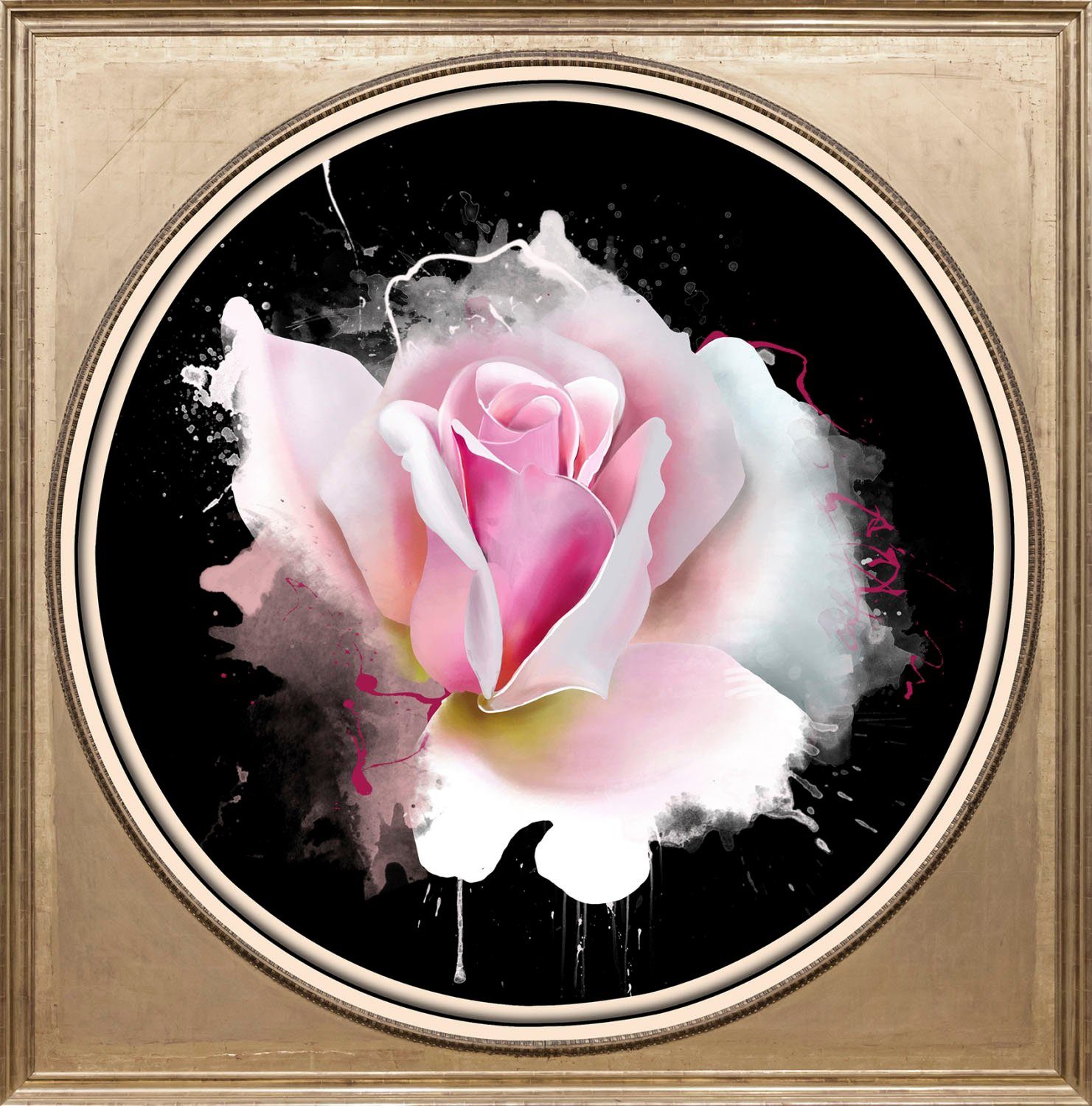 queence Acrylglasbild Rose, Blumen, Blumenbilder, Gemälde, Kunst, Pflanzen, Pflanzenbilder, Fine Art-Print in Galeriequalität