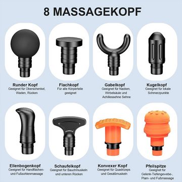 REDOM Massagepistole Faszienpistole Massage Pistole Gun Massagegerät Muskelentspannung, mit 10 verschiedenen Geschwindigkeiten ausgestattet, Leise Muskelmassagepistole zur Schmerzlinderung für Rücken Nacken, Mit 8 Massageköpfen