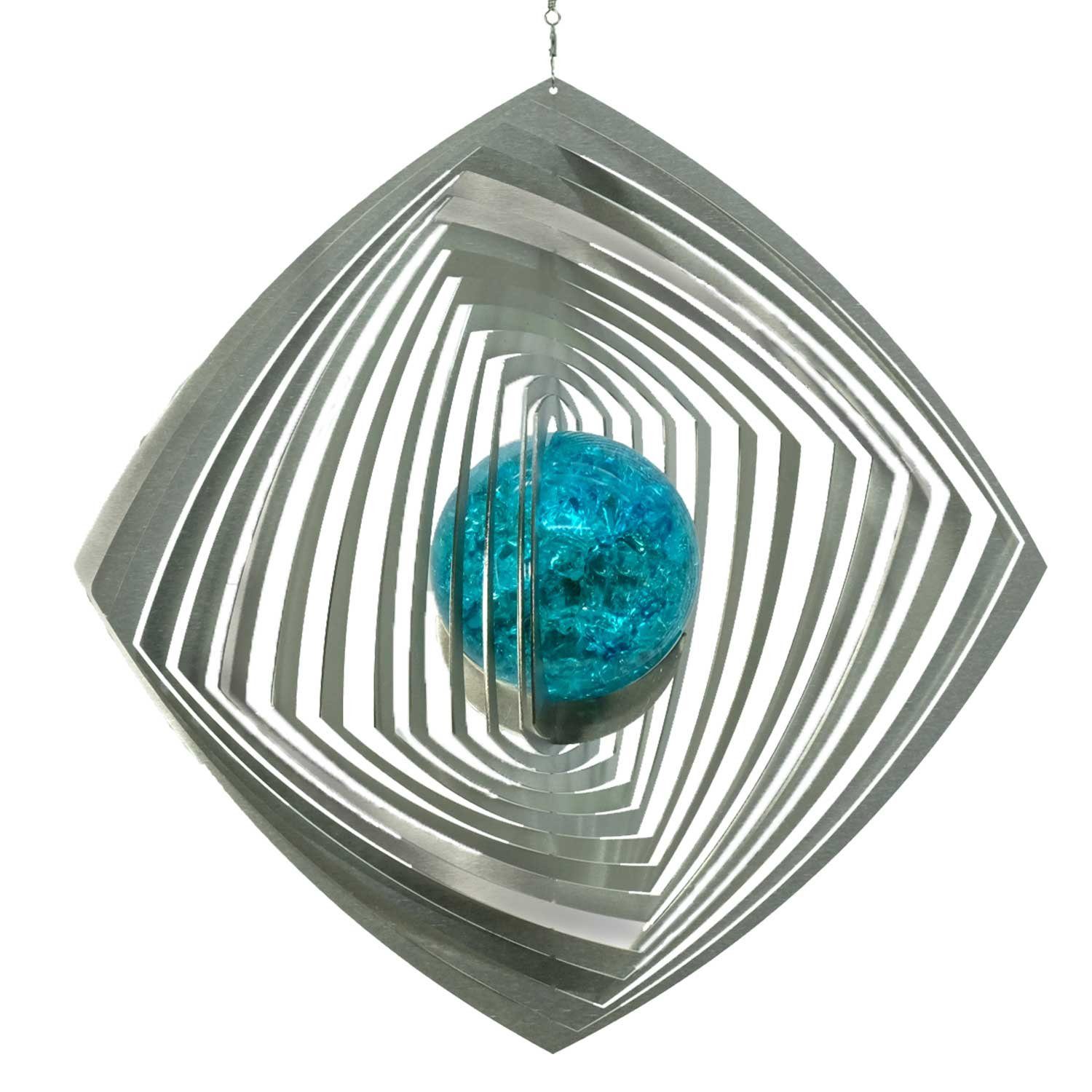 ILLUMINO Windspiel »Edelstahl Windspiel Molino XL mit türkiser 70mm