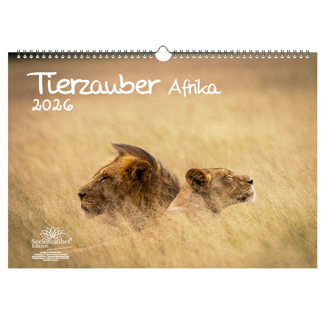 Seelenzauber Настенный календарь Tierzauber Afrika DIN A3 Календари für 2026 Tiere Afrika - Seelenzauber