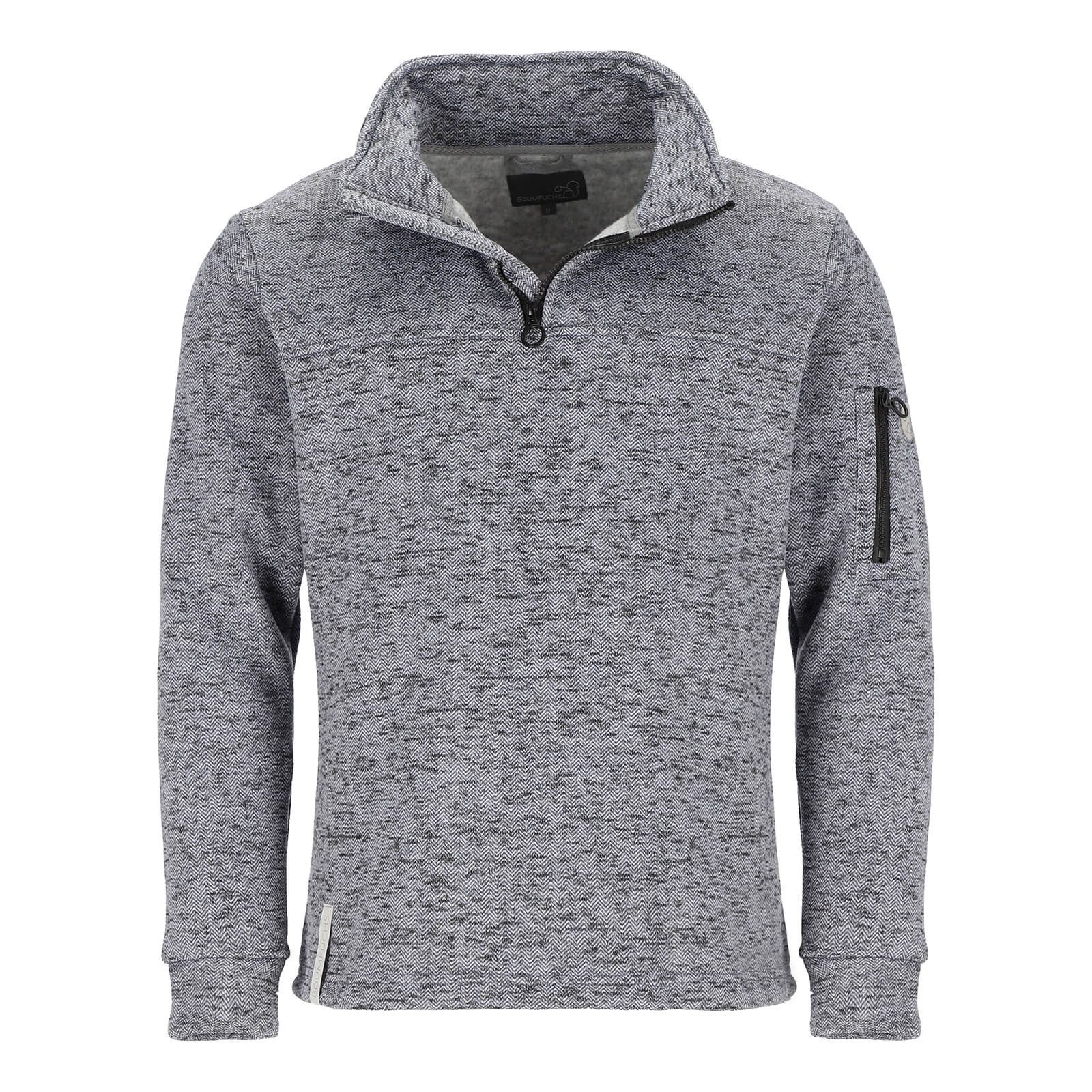 Baumfuchs Troyer 80839 Herren Strickfleece-Pullover mit Troyer-Kragen und Ärmeltasche