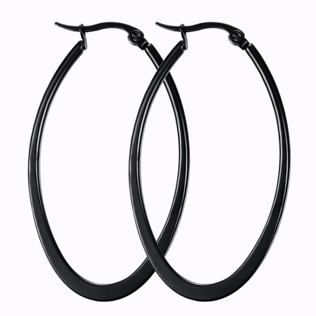 Order & Smile Schmuck Paar Creolen Creolen oval: Ohrringe aus Edelstahl
