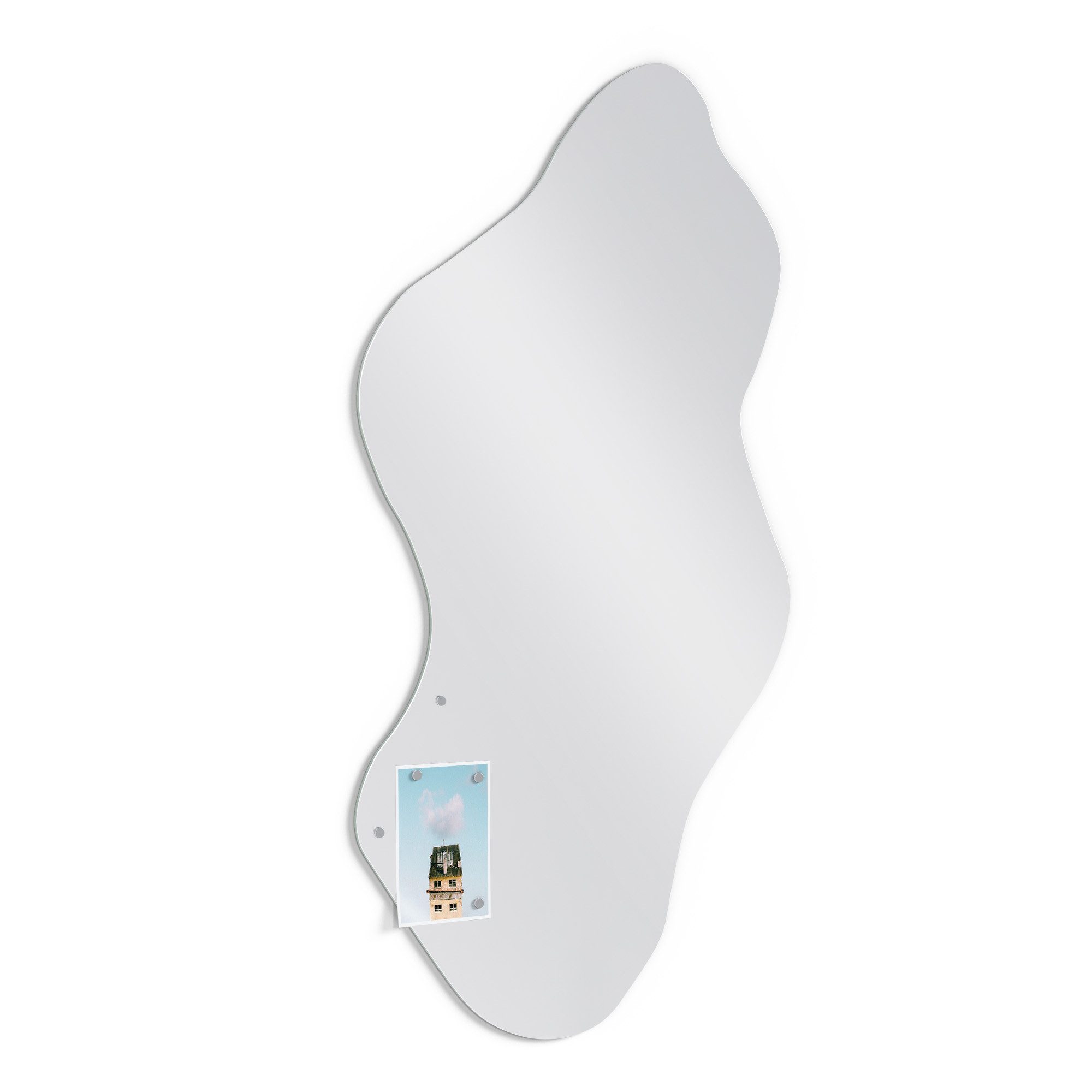 DEQORI Wandspiegel, Spiegel organisch magnetisch selbstklebend Wand Wohnzimmer Flur groß