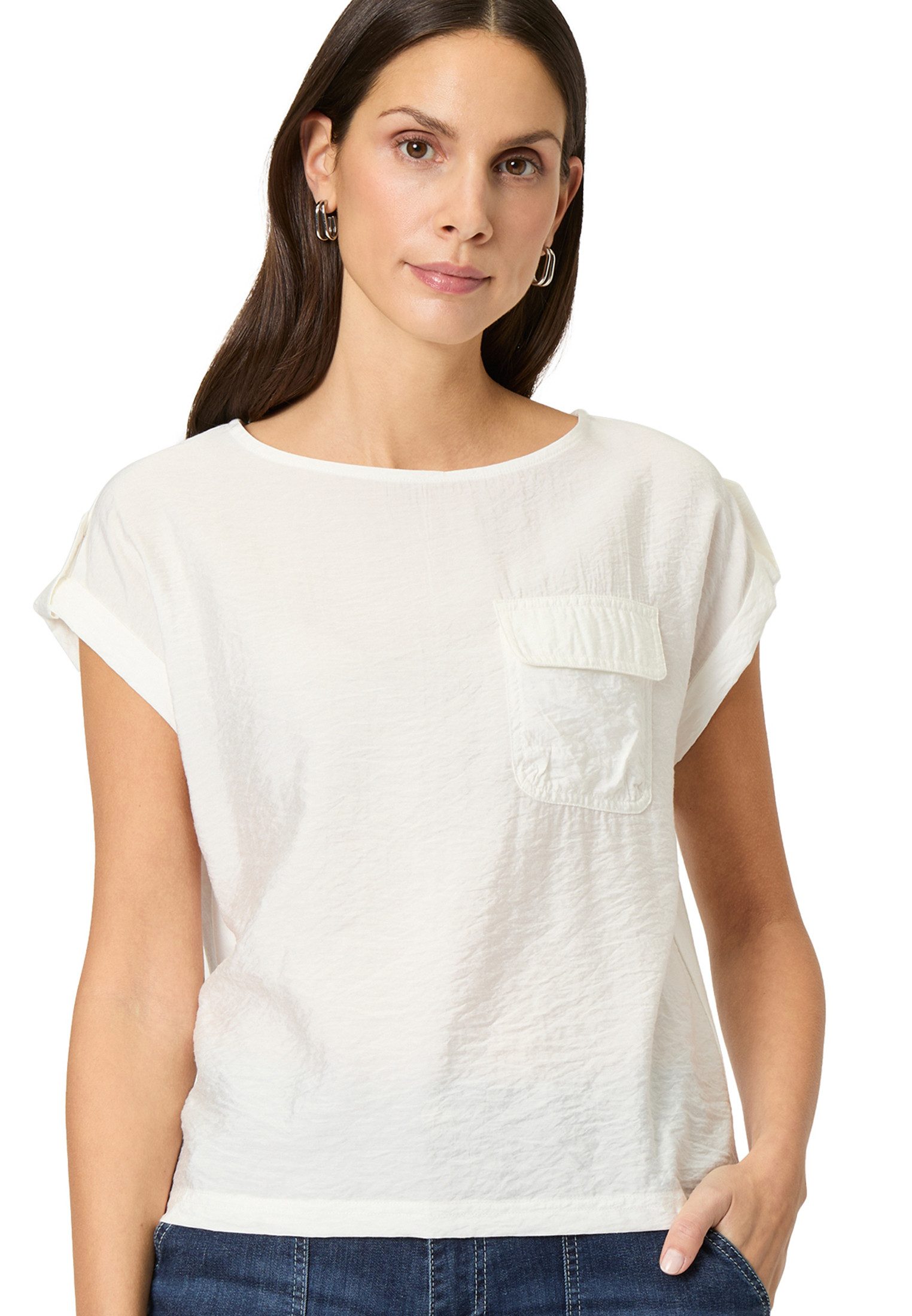 Zero Kurzarmshirt zero Shirt mit Klappentasche günstig online kaufen