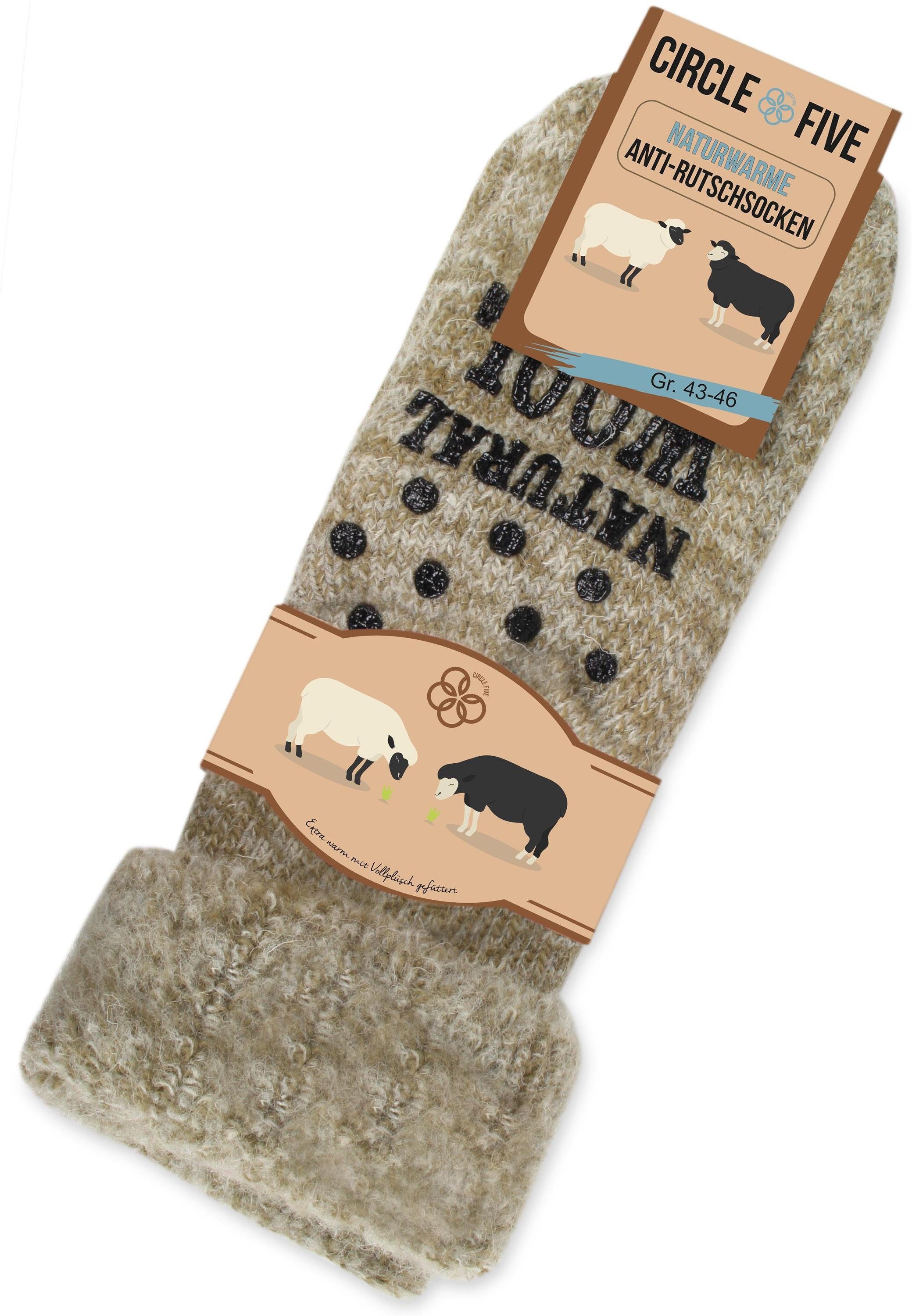 Circle Five ABS-Socken Winterhausschuhe mit ABS-Druck - Wollsocken (1 Paar) günstig online kaufen