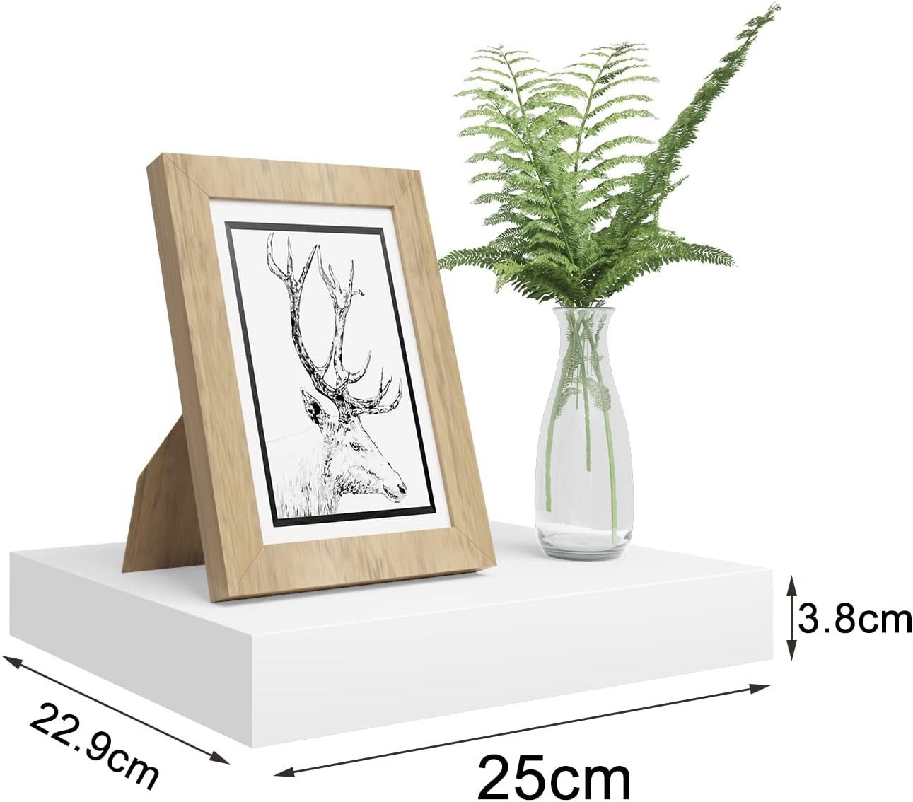 Woltu Wandregal, 4-tlg., Schweberegal für Deko Wandablagen aus MDF Holz