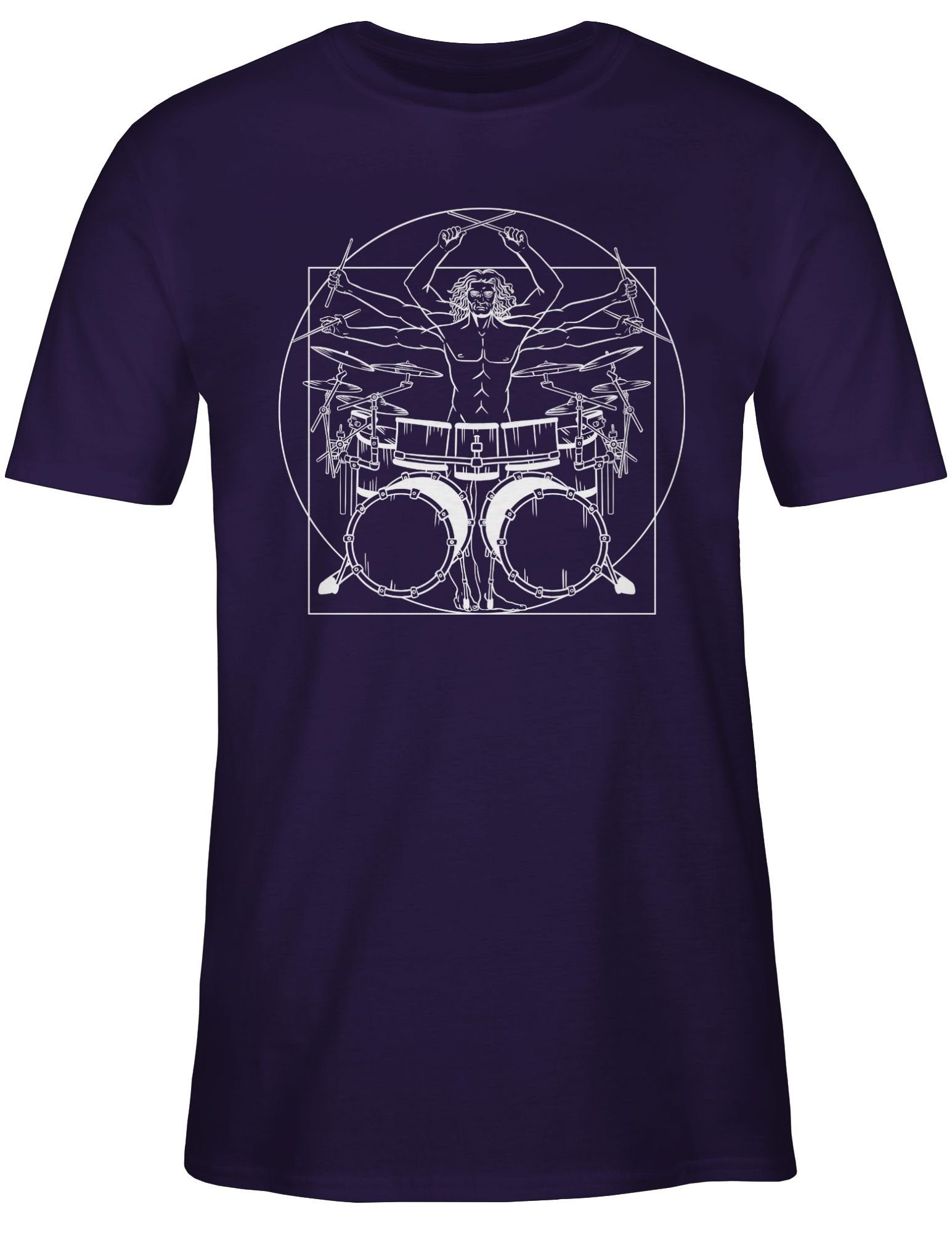 Drummer Zubehör Lila Shirtracer Musik Instrument Geschenk Schlagzeuger T-Shirt 02 Schlagzeug