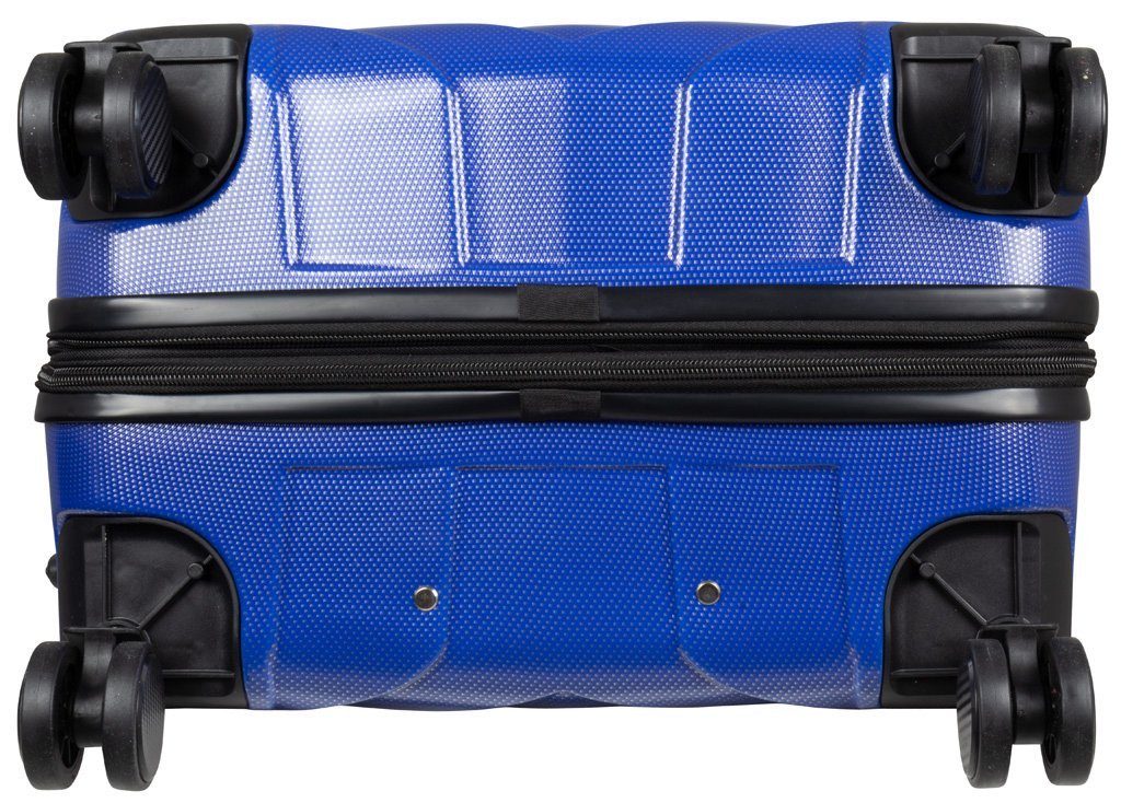 Trendyshop365 Trolleyset Koffer Set tlg), Polycarbonat, 5 Zwillingsrollen Farben, (Hartschale, Carbon-Look, Rollen, TSA-Schloss, blau 3 Meran, 4