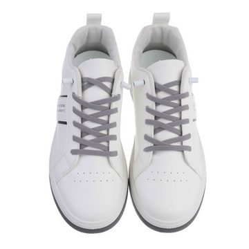 Ital-Design Herren Low-Top Freizeit Sneaker Flach Sneakers in Weiß