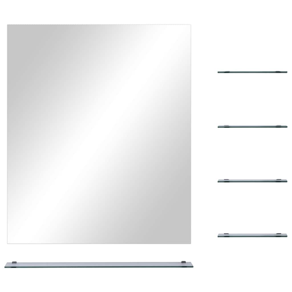 vidaXL Spiegel Wandspiegel mit 5 Ablagen Silbern 50×60 cm (1-St)
