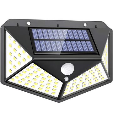 Retoo LED Solarleuchte Solarlampe für Außen mit Bewegungsmelder, 100 LED, IP65 2400 mAh Akku, Moderne LED, Eingebauter 1800-mAh, Wasserdicht nach IP65