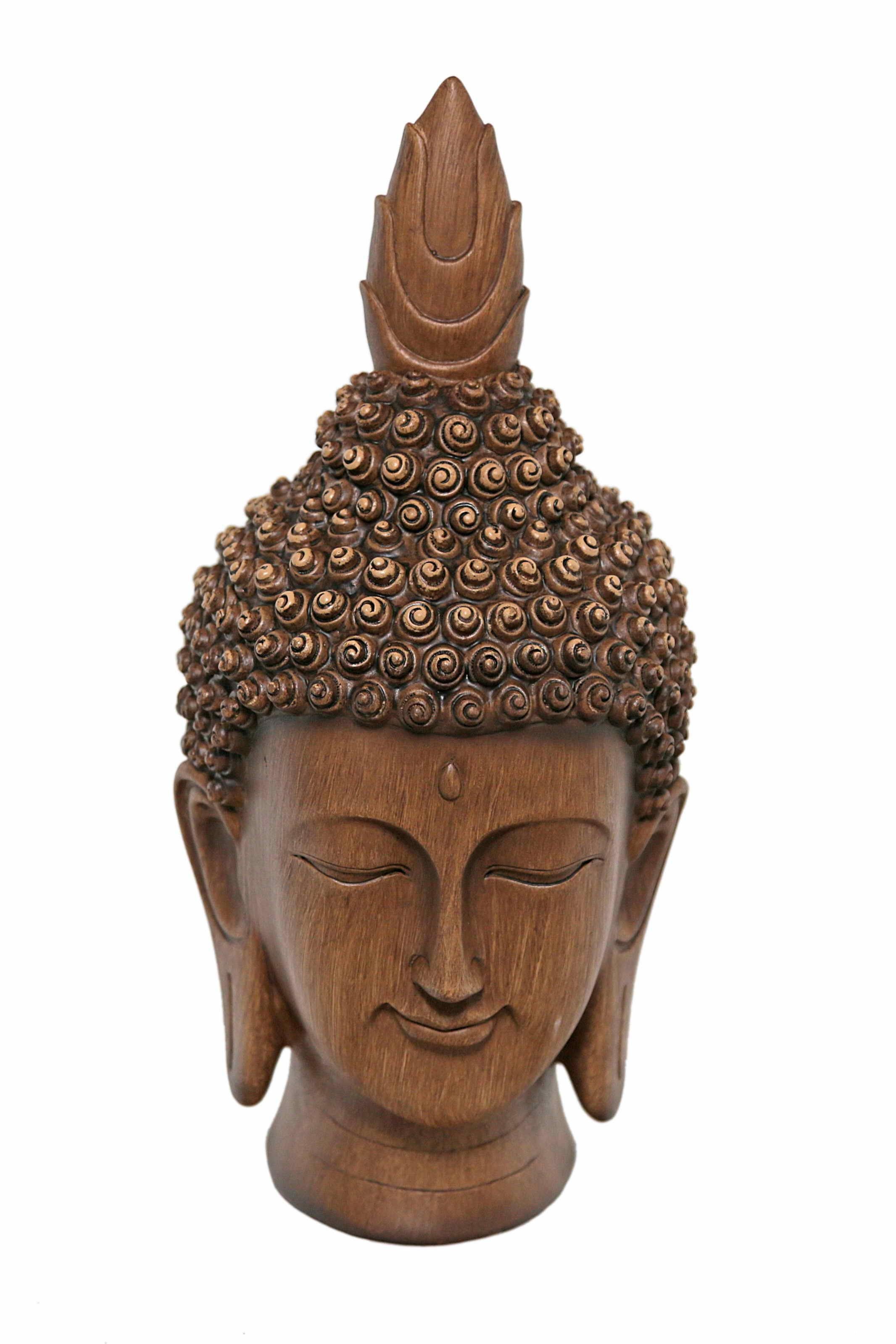 Casa Collection by Jänig Buddhafigur Buddakopf braun "Holzoptik", Höhe: 30cm, Dekofigur, Buddha