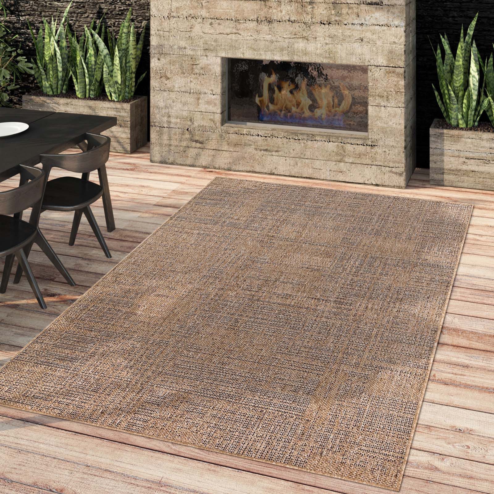 TaraCarpet Teppich Outdoor & Indoor Teppich wetterfest Borneo Sisal-Jute-Op günstig online kaufen