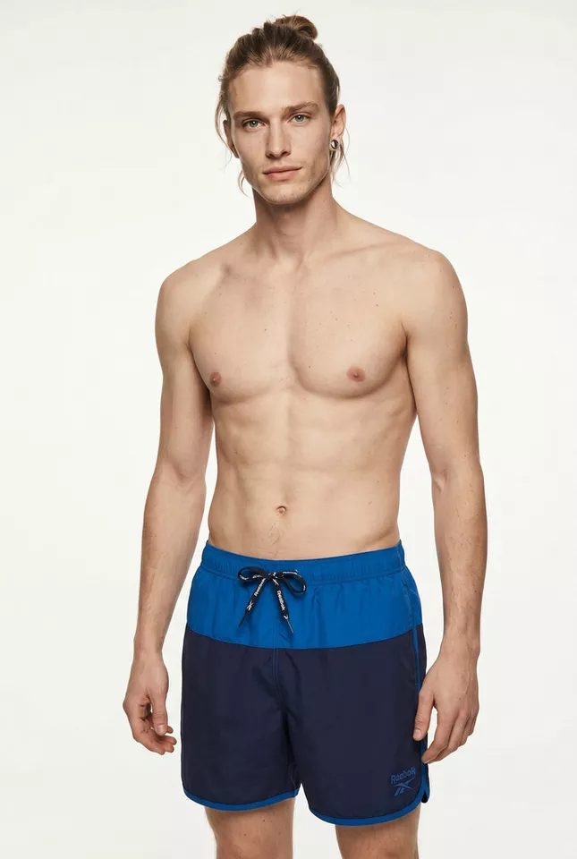 Reebok Badeshorts Troy (1-St) mit Kordelzug und elastischem Bund, mit Logo, schnell trocknend