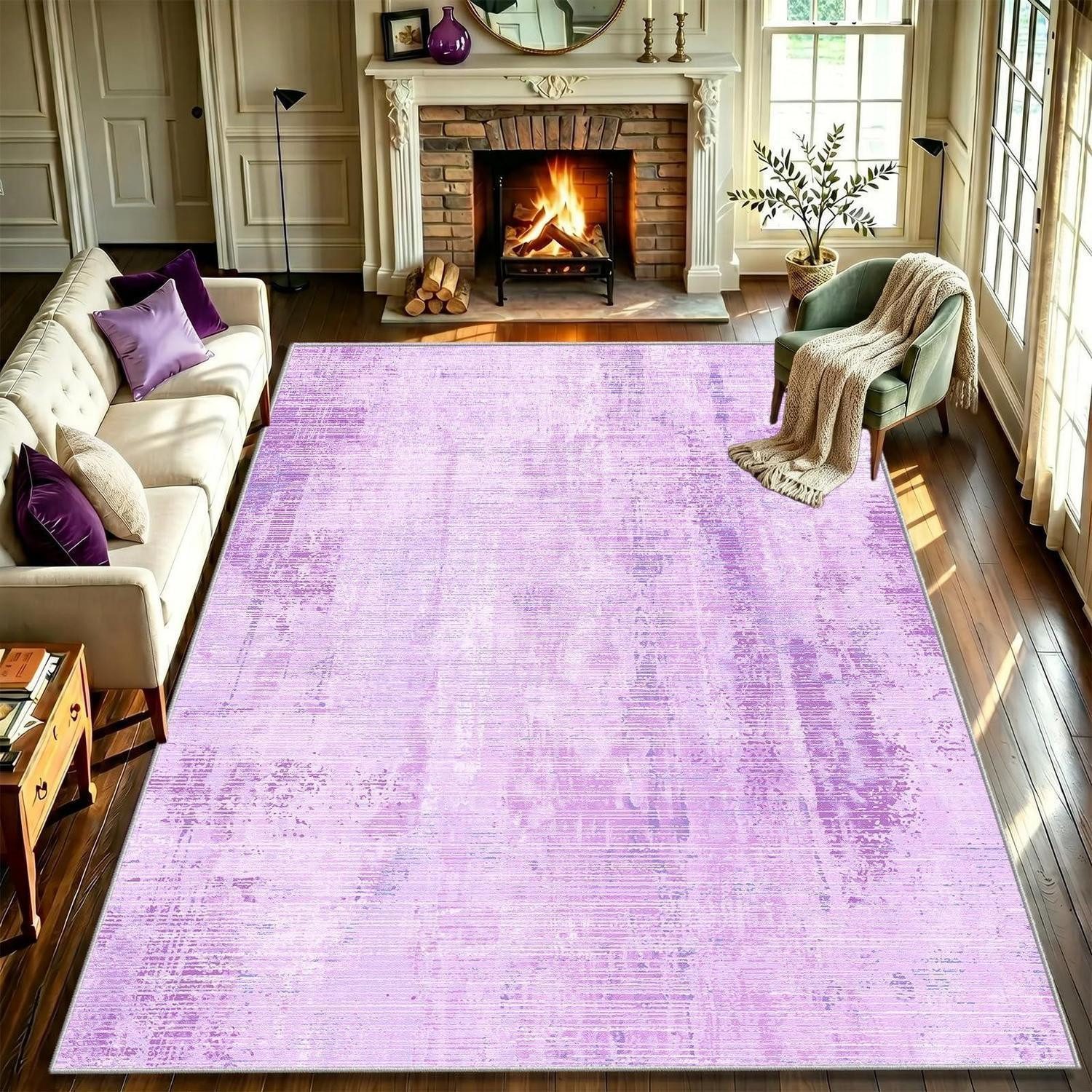 LuxusKollektion Designteppich Teppich Lila Abstrakt 200x300cm