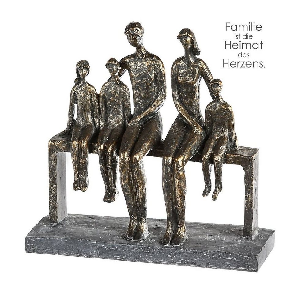 Casablanca by Gilde Dekofigur Skulptur We are family, bronzefarben/grau (1  St), Dekoobjekt, Höhe 26 cm, Familie, mit Spruchanhänger, Wohnzimmer