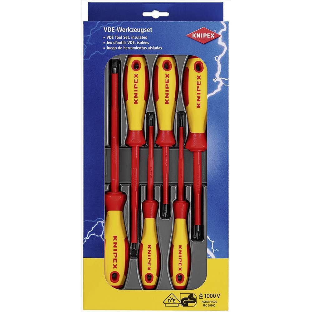 Knipex Отвертки VDE-Schraubendreher-Satz 6tlg 00 20 12 V01, Mehrkomponentengriff