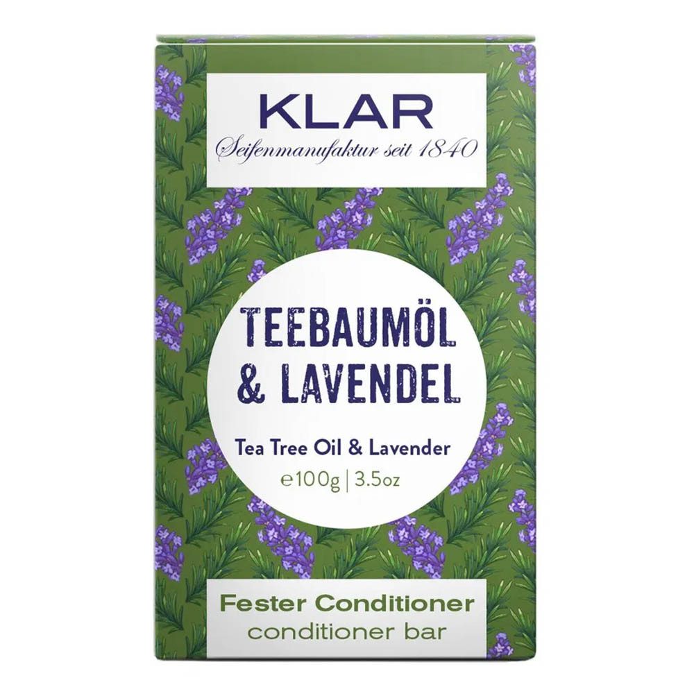 Klar Seife Feste Haarspülung Fester Conditioner - Teebaumöl & Lavendel 100g