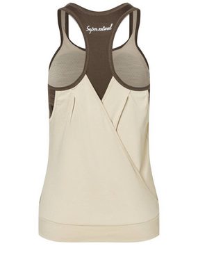 SUPER.NATURAL Tanktop Merino Tanktop W LIQUID FLOW TANK mit integriertem Sport-BH, Merino Materialmix