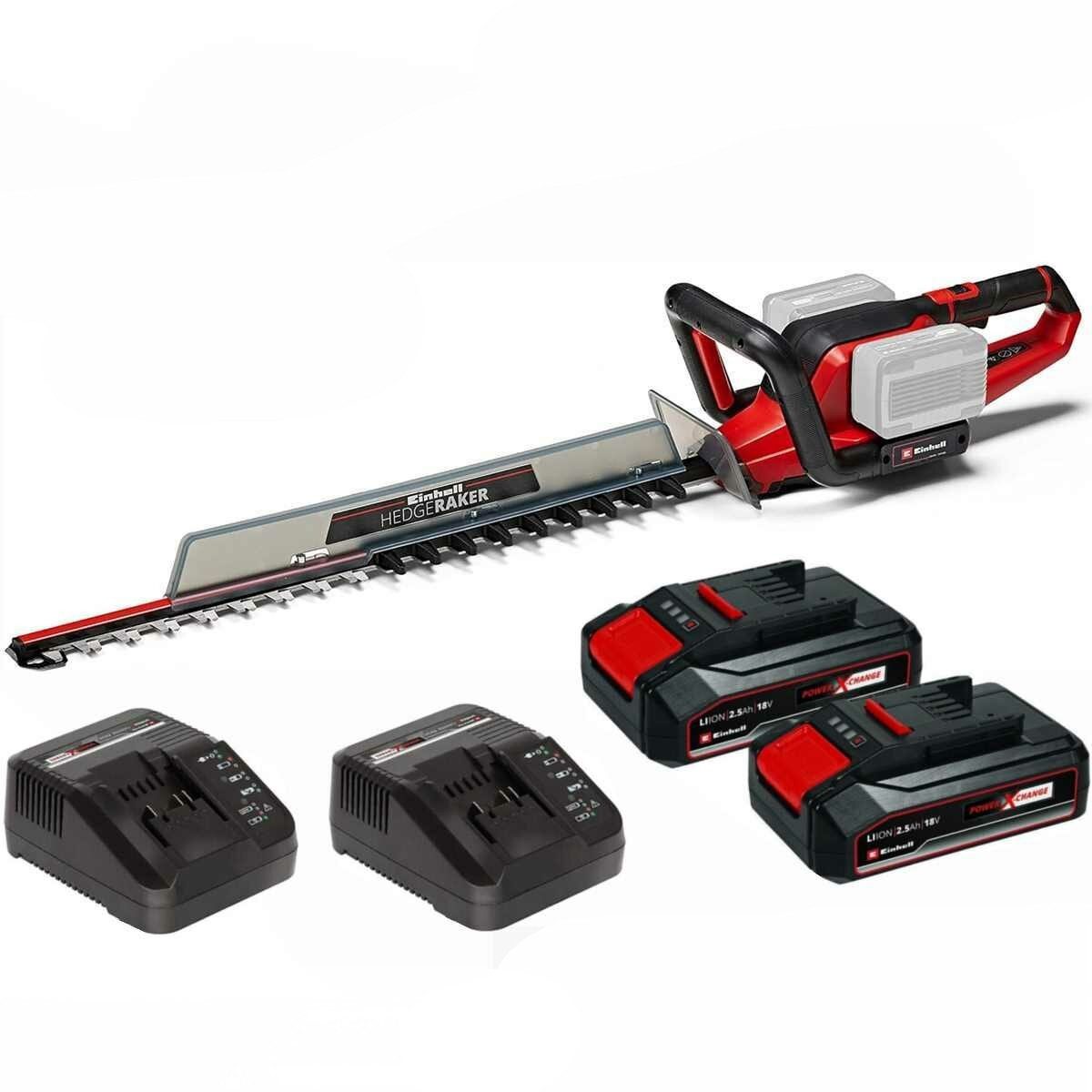 Einhell Akku-Heckenschere 36V Heckenschere GE-CH 36/65 - 2x Akku 2.5 Ah + 2x Ladegerät